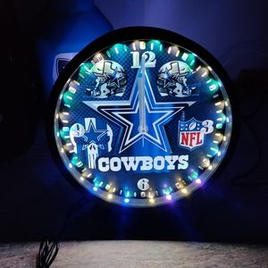 COPY - Dallas cowboys wall cloc with led lights